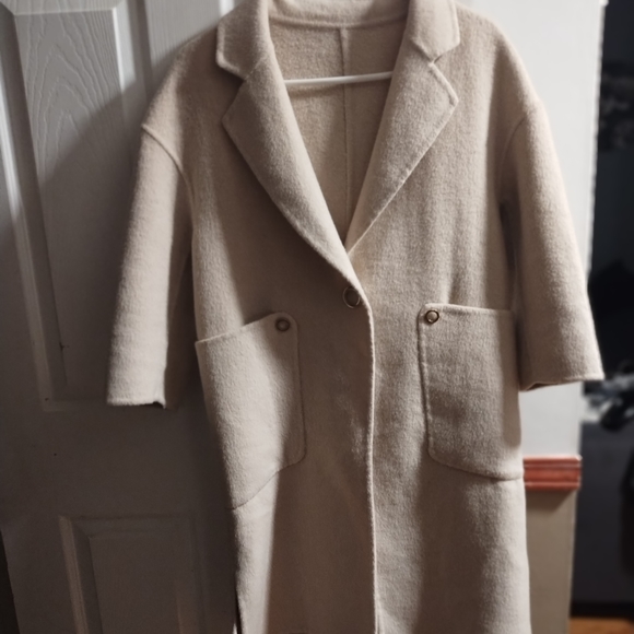 Women's size small beige alpaca and Australian wool coat - Picture 1 of 7